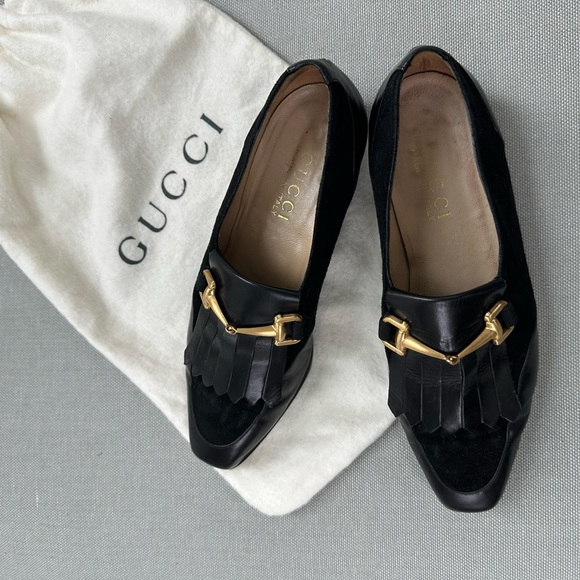 Rare Vintage GUCCI Black Loafers with Gold Horsebit - Picture 12 of 12
